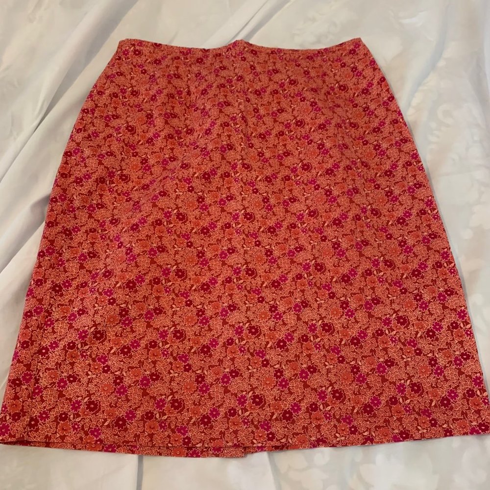 Cherokee Spring Collection Vintage Cotton Floral Pencil Skirt Size 12